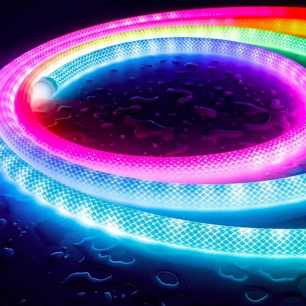 3 m LED juosta Virvė IC-RGB su spalvotais apšvietimo efektais, lanksti ir moderni apšvietimo priemonė namams ar renginiams
