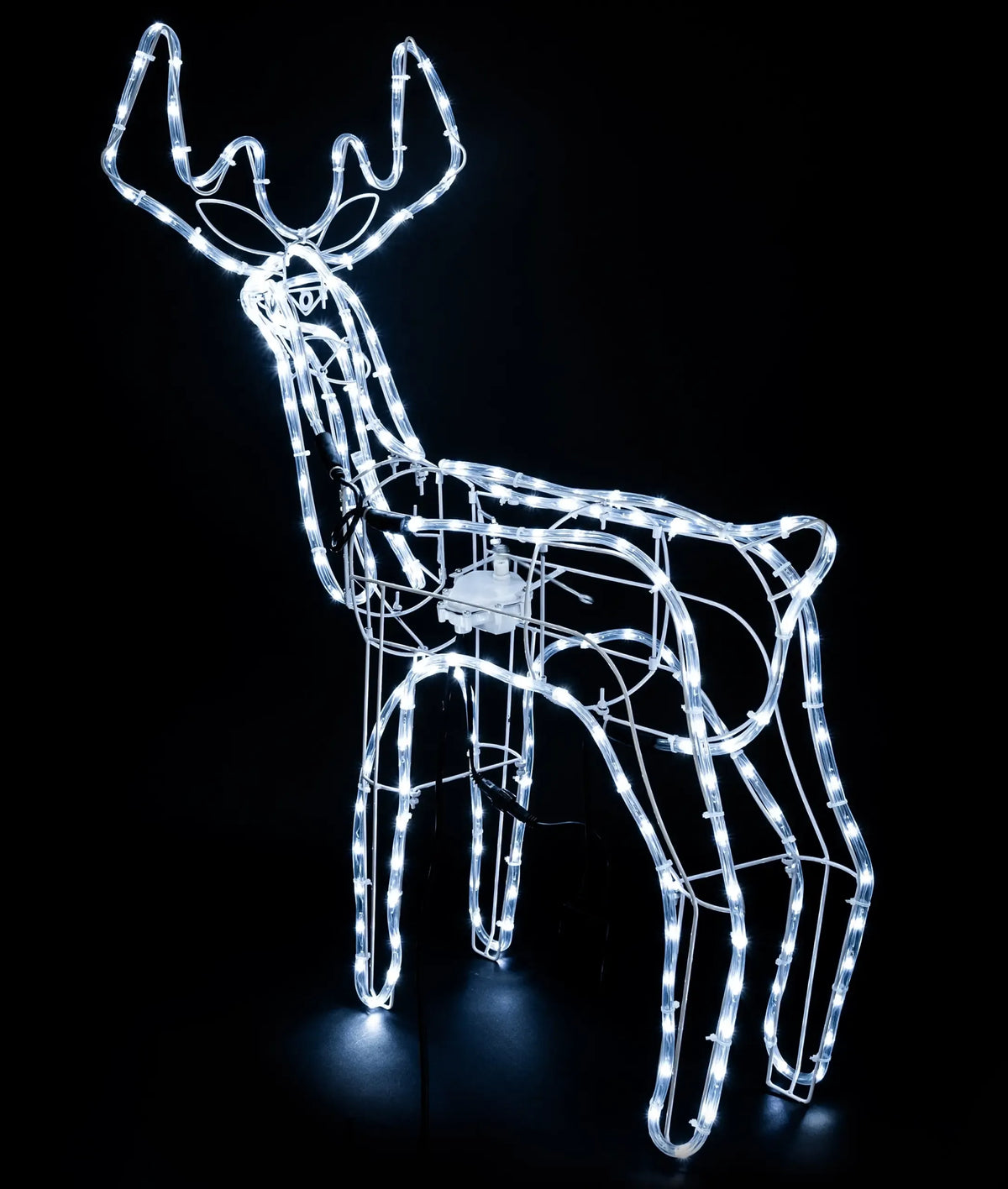 LED Kalėdinis šviečiantis elnias, 90x80 cm, šventiškai apšviestas, dekoratyvus kalėdinis elnias su LED lempomis
