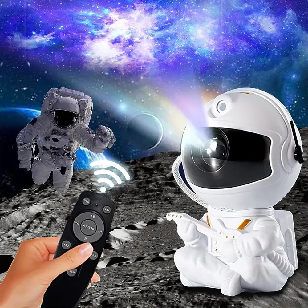 LED projektorius Astronautas su Bluetooth funkcija, rodo spalvingą astronauto vaizdą ir šviečia su ryškiomis šviesomis.