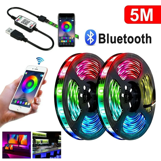 LED RGB USB juosta, 5 metrai