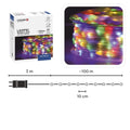 Ilga multikolor LED švieselių girlianda ant ritės, 1000 LED, 100 m ilgio, šviečia įvairiomis spalvomis.