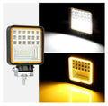 Galingas 126W LED darbo žibintas 12V-24V su balta ir oranžine šviesa, skirtas darbui ir apšvietimui.