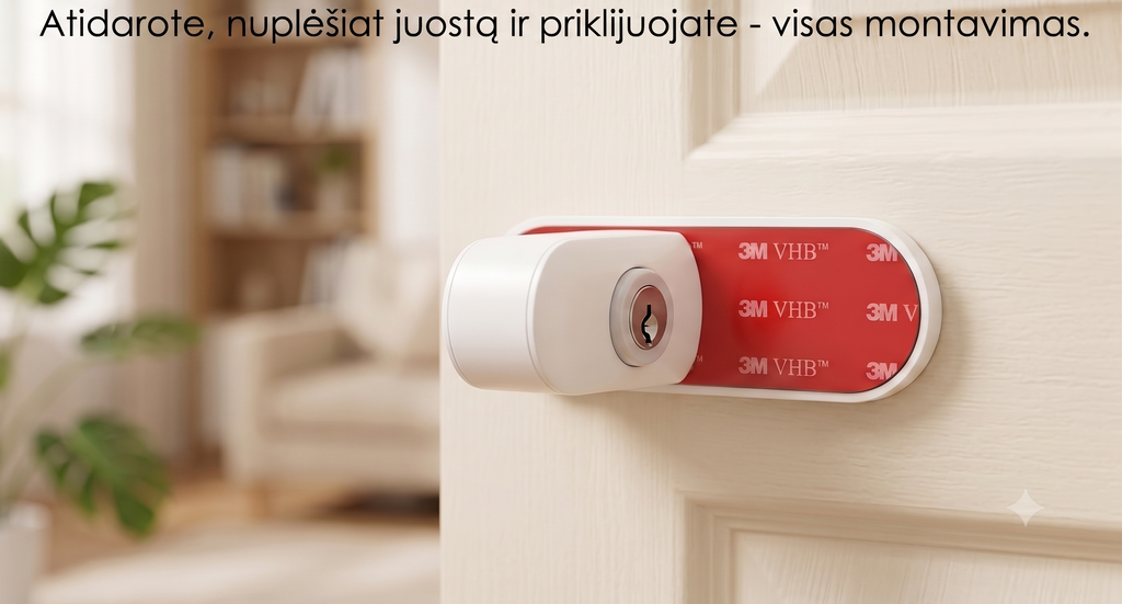 Lektro.lt privatumo užraktas, apsaugantis asmeninę erdvę ir ramybę, pavaizduotas ant saugos įrenginio su užrakto mechanizmu.