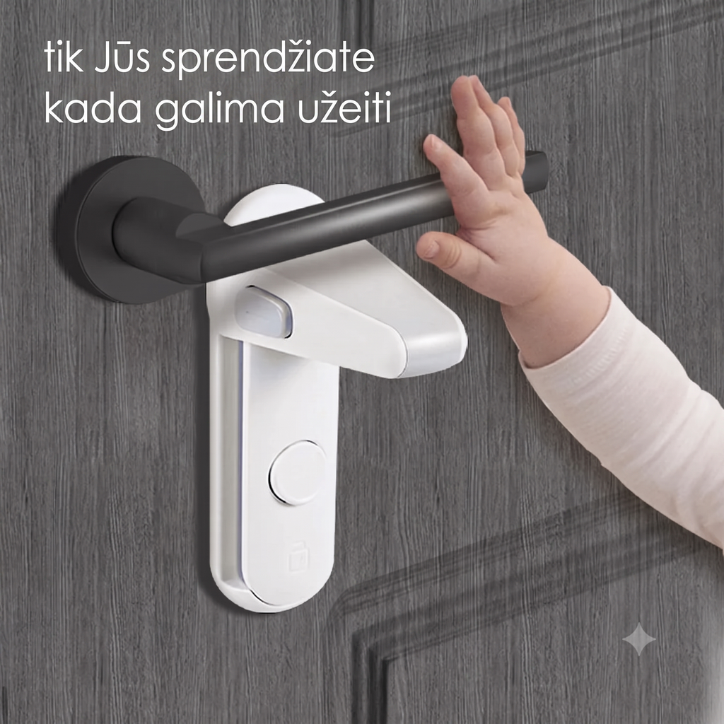 Privatumo užraktas, apsaugantis asmeninę erdvę ir ramybę, sukurtas naudoti per 3 minutes, su Lektro.lt ženklu.