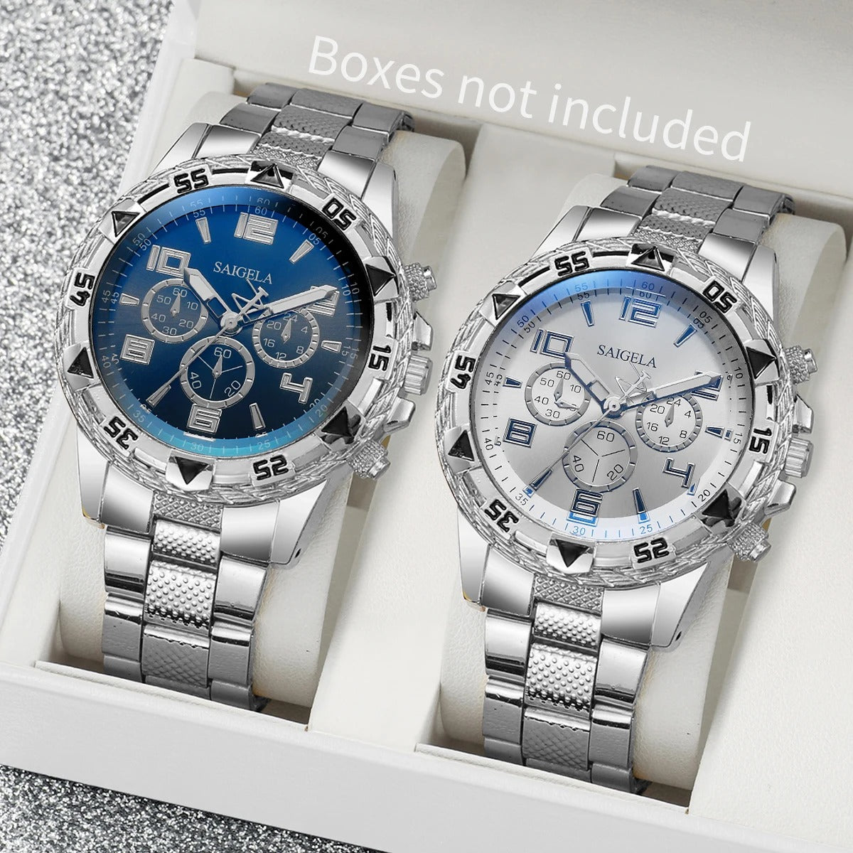 Vyriškas prabangus laikrodis Timeless Duo su dvigubu dizainu, sidabrinė ir juoda spalvos, išskirtinis aksesuaras vyrams