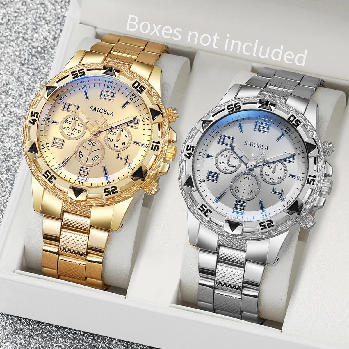 Vyriškas prabangus laikrodis Timeless Duo su dviguba apyranke, sidabrinis ir juodas, elegantiškas ir modernus dizainas.