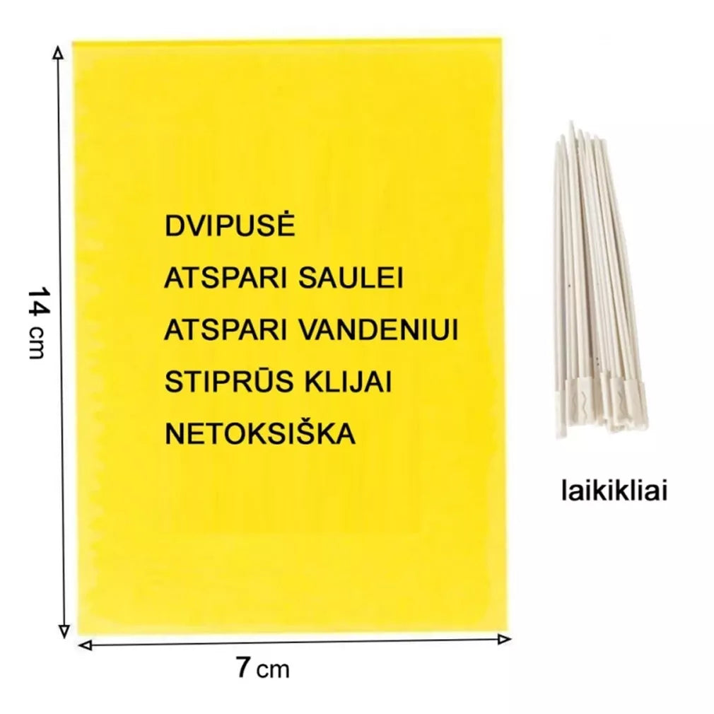 Magnet start kollane (7x14cm) valgekärbeste, lehetäide ja lehetäide püünised, 12 tk