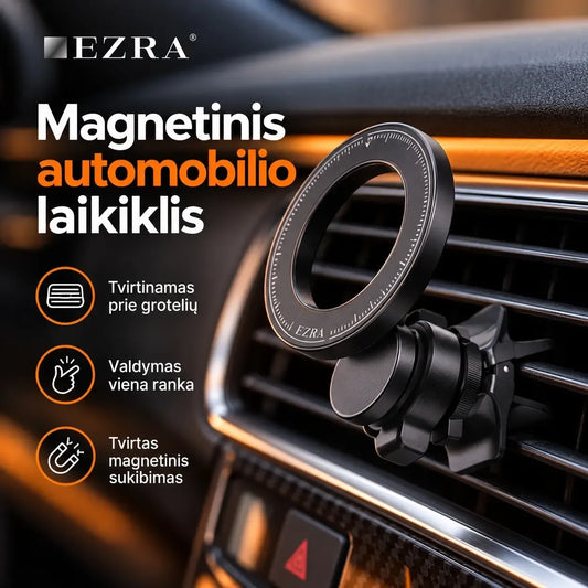 Magnetinis automobilinis telefono laikiklis EZRA HL144, tvirtai pritvirtintas prie automobilio prietaisų skydelio, su magnetiniu telefono laikikliu