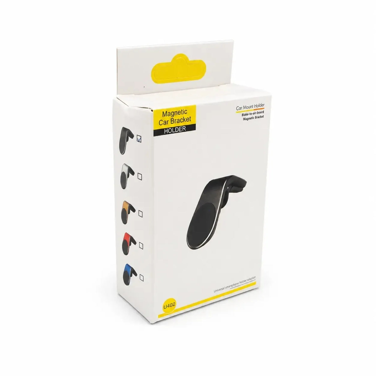 Magnetinis automobilinis telefono laikiklis, tvirtinamas prie prietaisų skydelio, skirtas saugiam telefono laikymui automobilyje.