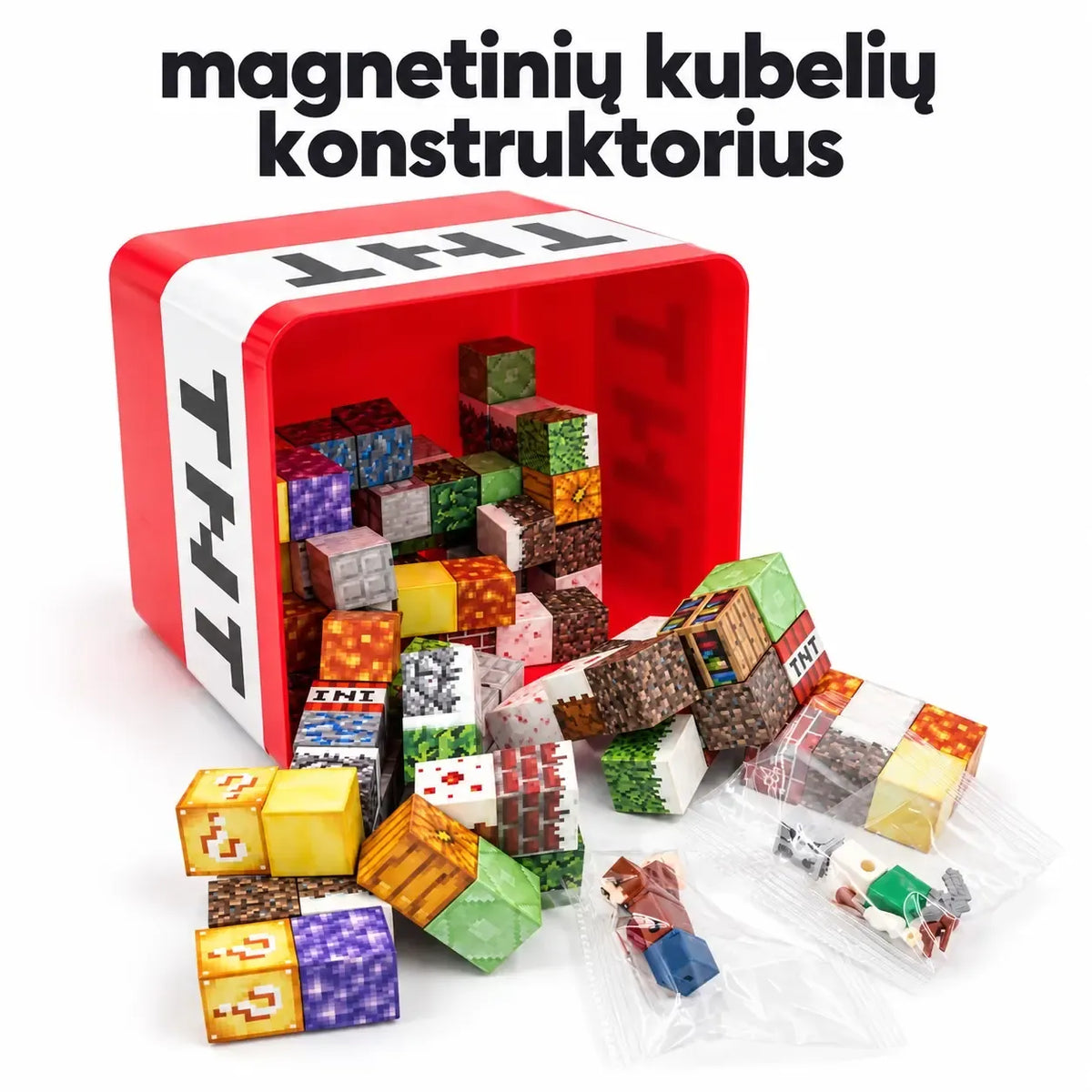 Magnetiline Minecrafti-laadne ehituskomplekt TNT