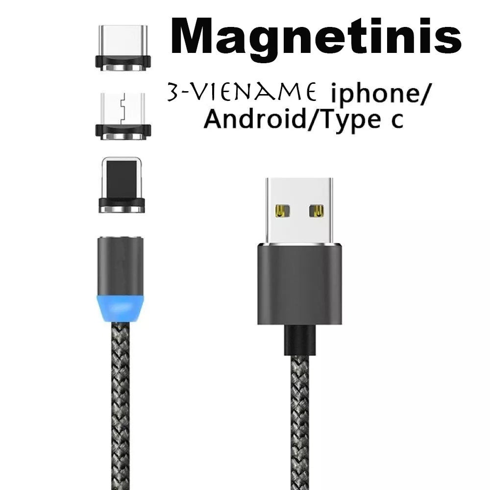 Magnetiline USB laadimiskaabel 3in1