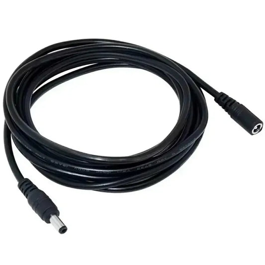 Ilgas 5 m maitininimo kabelio prailgintuvas DC 5,5 mm, tinkantis elektros įrenginiams ir projektams.