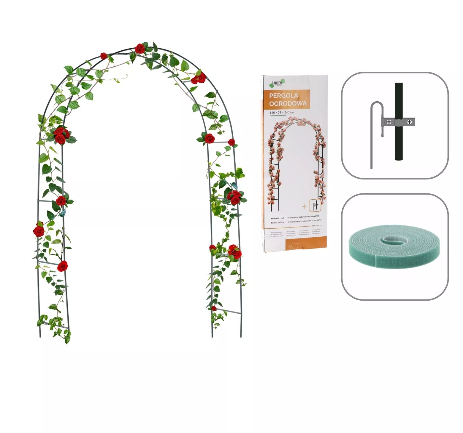 Metallist aiapergola ronitaimedele 140 × 38 × 240 cm