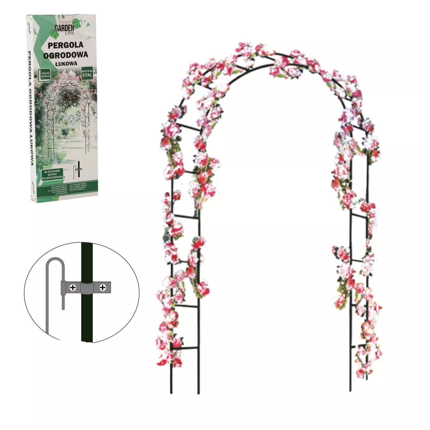 Metallist aiapergola ronitaimedele 140 × 38 × 240 cm