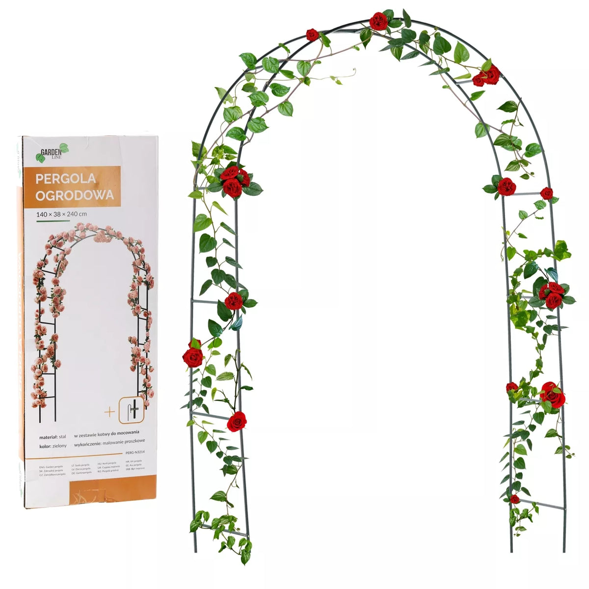 Metallist aiapergola ronitaimedele 140 × 38 × 240 cm