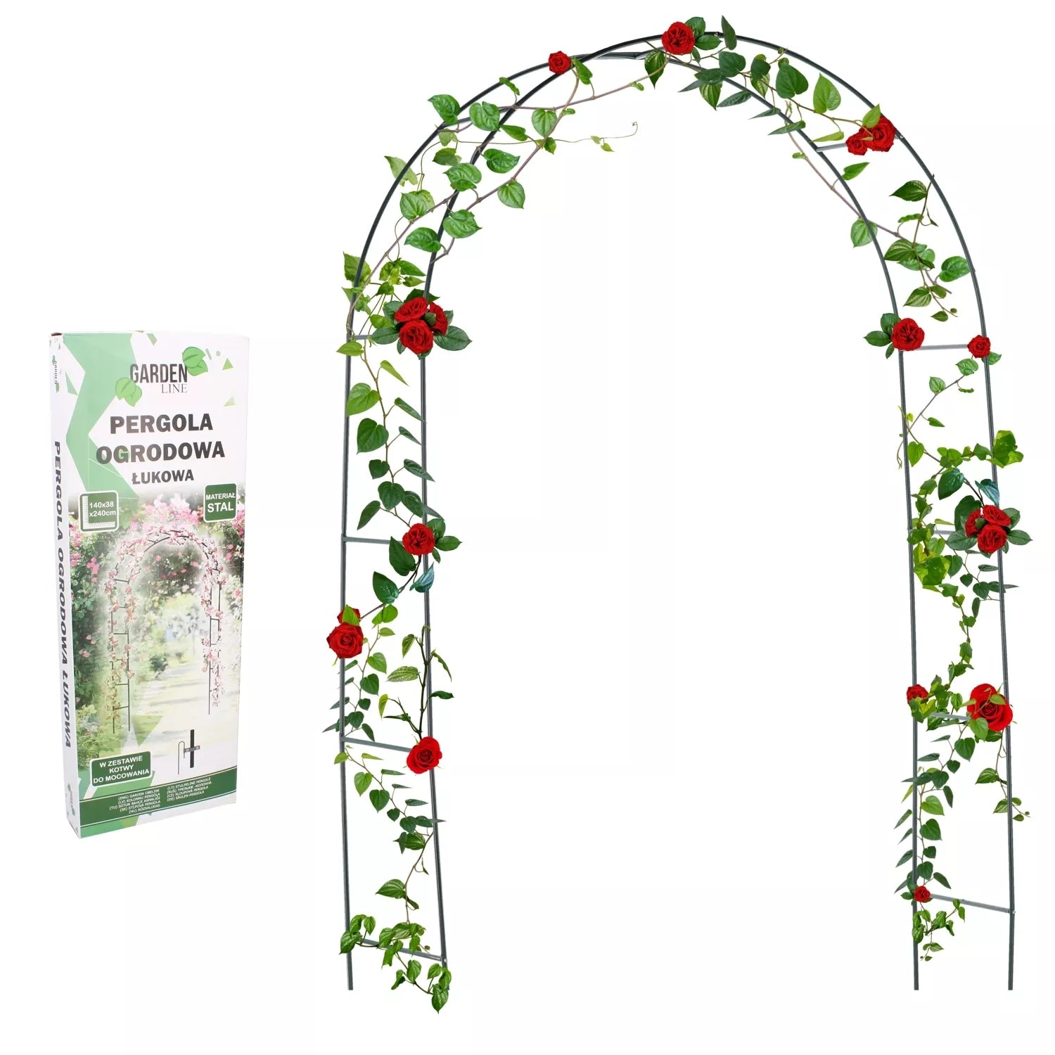 Metallist aiapergola ronitaimedele 140 × 38 × 240 cm