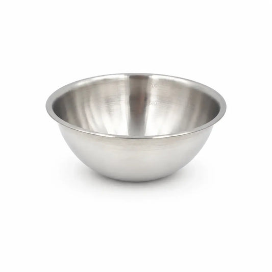 Metalinė matavimo dėžutė su skale, 17 cm, tinka virtuvės matavimams ir maisto paruošimui, sidabrinės spalvos.