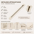 Metalinis užtrauktukas, 18 cm, baltos spalvos, tinka drabužiams ir rankinėms, matomas iš arti.