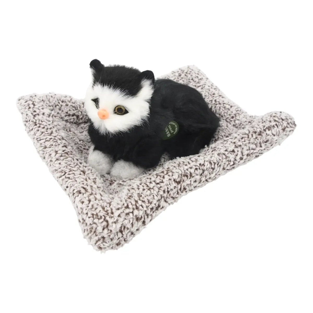 Interaktyvi miela murkianti pliušinė katytė su guoliuku, minkšta ir žaisminga, skirta vaikams.