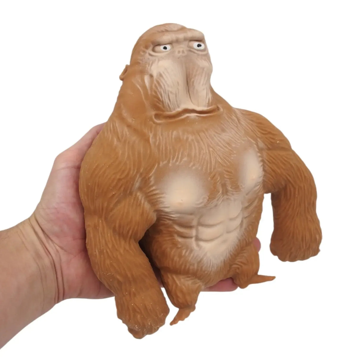 Minkomas žaislas „King Kong“ antistresinis, švelnus ir lankstus, skirtas rankoms suspausti ir nuraminti.