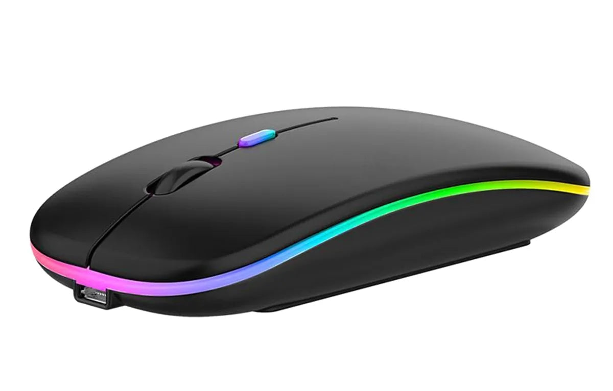 Belaidė pelė su RGB LED apšvietimu, ergonomiška ir moderni kompiuterio pelė, skirta patogiam naudojimui.