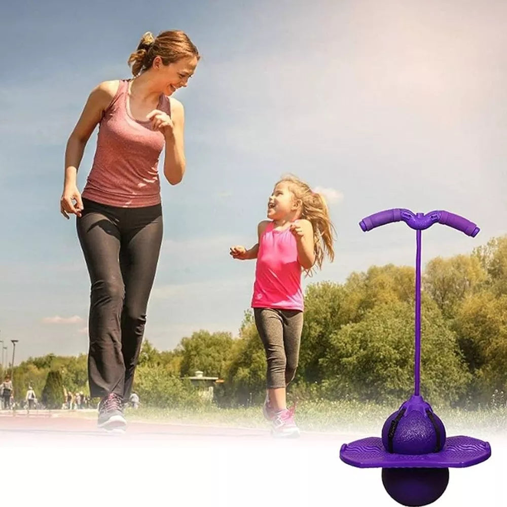 Vaikiškas violetinis balansinis šokliukas POGO, minkštas ir stabilus vaikams, skirta lavinti pusiausvyrą ir koordinaciją.
