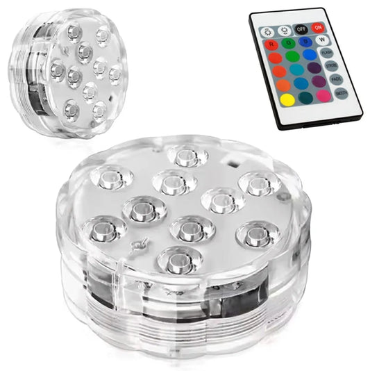 Vandeniui atspari RGB LED lempa baseinui su nuotolinio valdymo pultu, šviečia spalvotomis šviesomis baseino apšvietimui