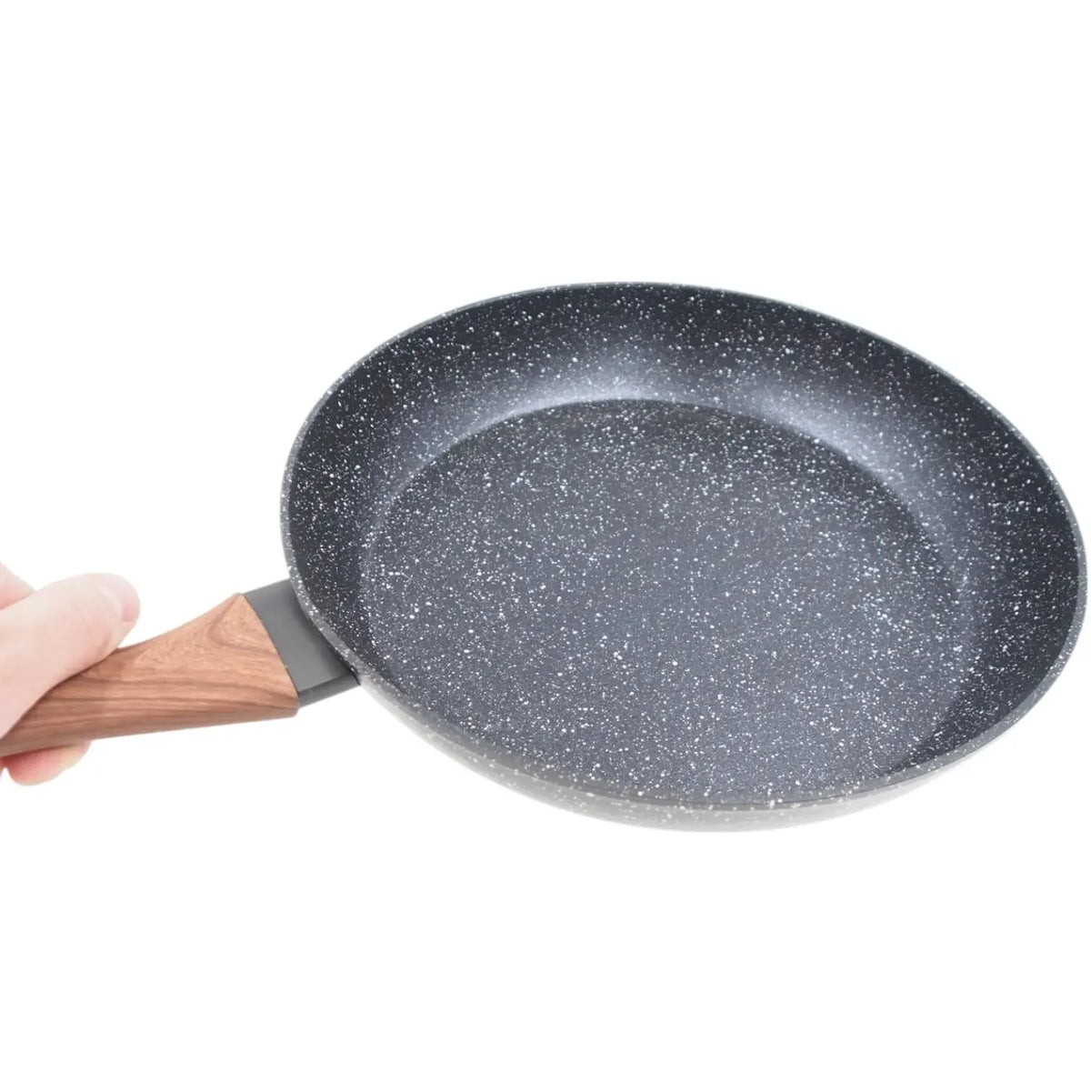 Neprideganti keptuvė OSFE Stone Line, 28 cm, su tvirtu nesideganti paviršiumi ir patogiu rankena, skirta kepimui ir troškinimui.