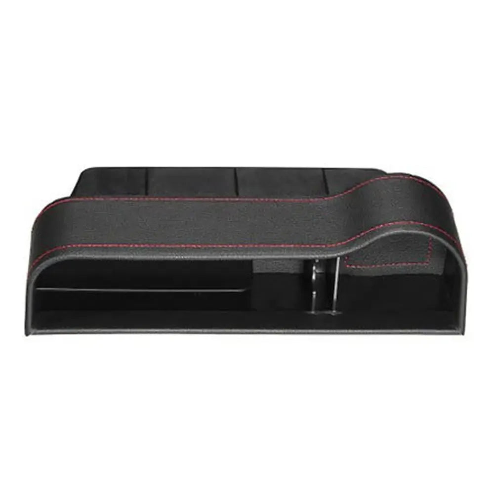 Odinė automobilio sėdynės kišenė, daiktų gaudytojas, skirta automobiliui, su patogiu laikymo skyriumi, tamsiai ruda spalva.