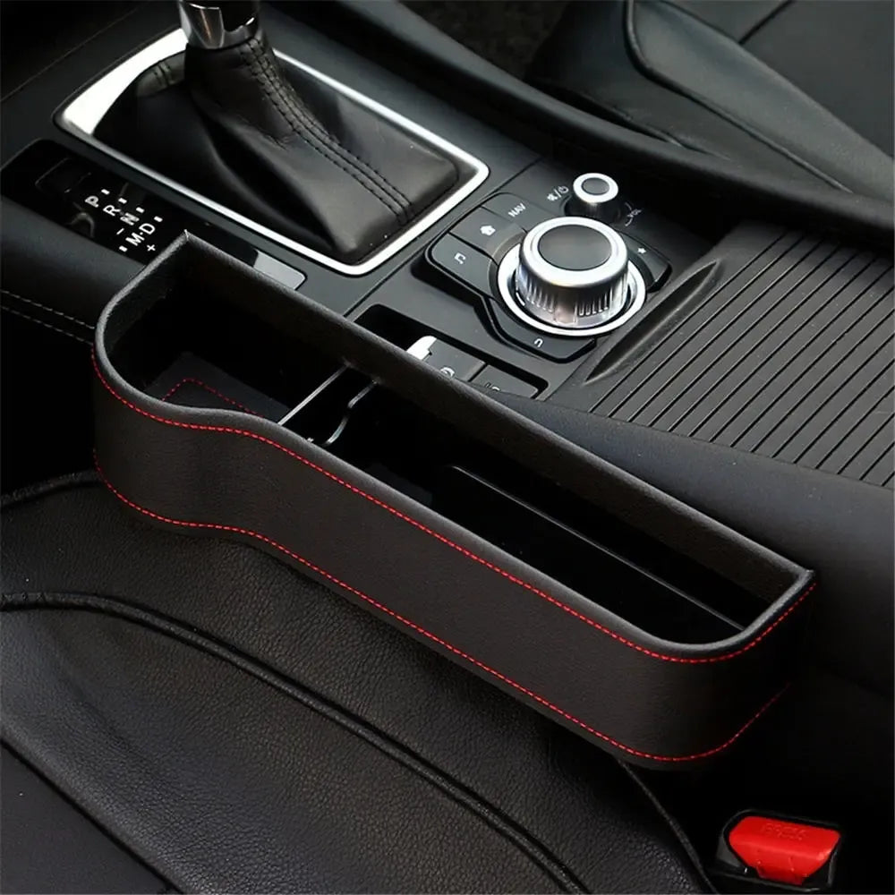 Odinė automobilio sėdynės kišenė, daiktų gaudytojas, tinka automobilių interjerui, laikyti telefonus, raktus ir kitus daiktus.