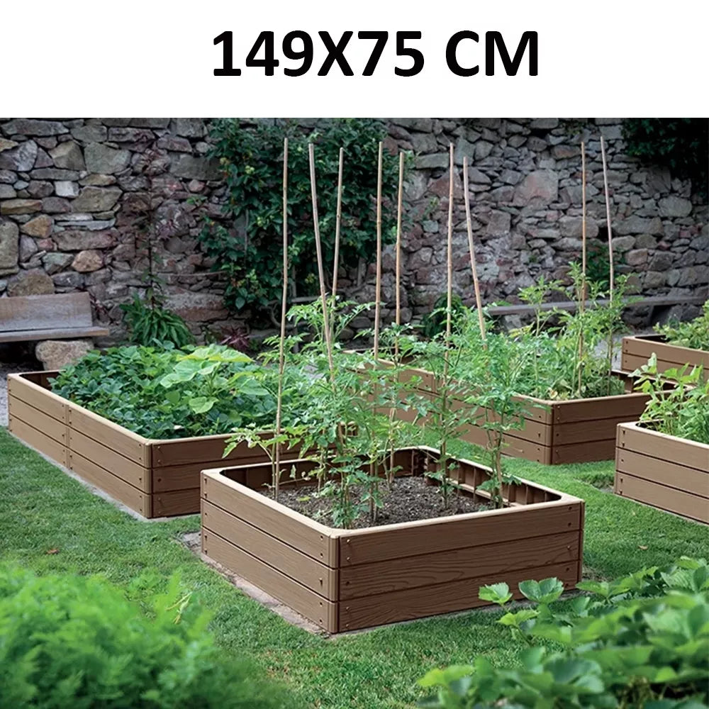 Tõstetud plastist peenar, 149,2x75,6x25 cm