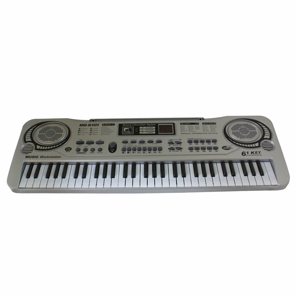 Vaikiškas pianinas su mikrofonu, baltas muzikinis žaislas vaikams