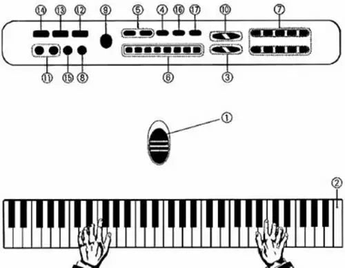 Žaislinis pianinas su mikrofonu vaikams, spalvingas muzikinis instrumentas liaudiškai kūrybai