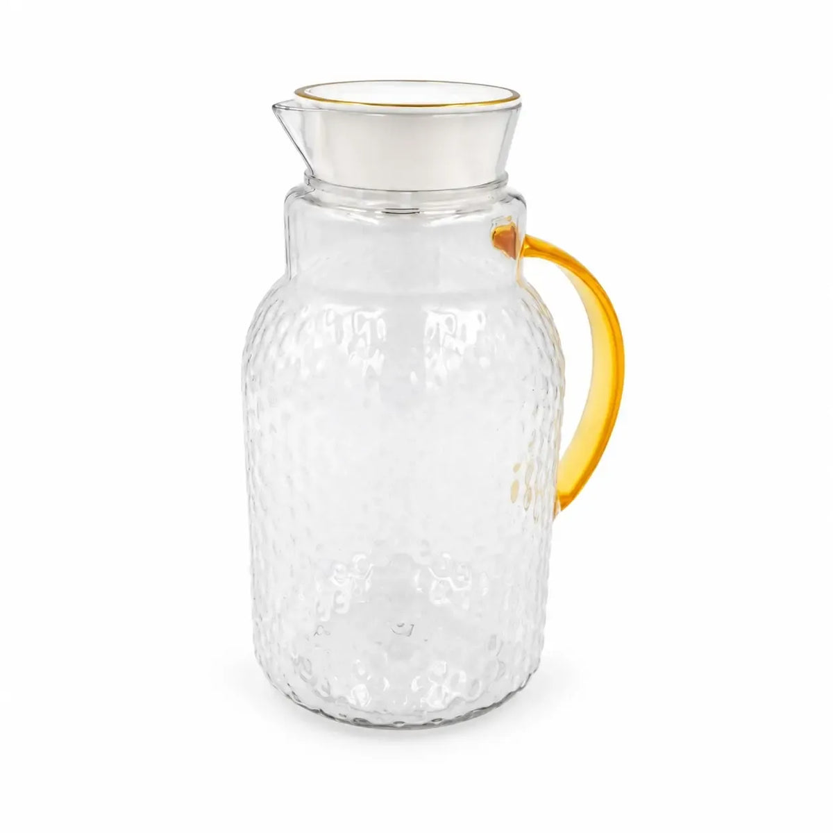 Plastikinis 1600 ml asotis su dangčiu ir rankena, patogus ir sandarus gaminys, skirtas maistui laikyti ar transportuoti.
