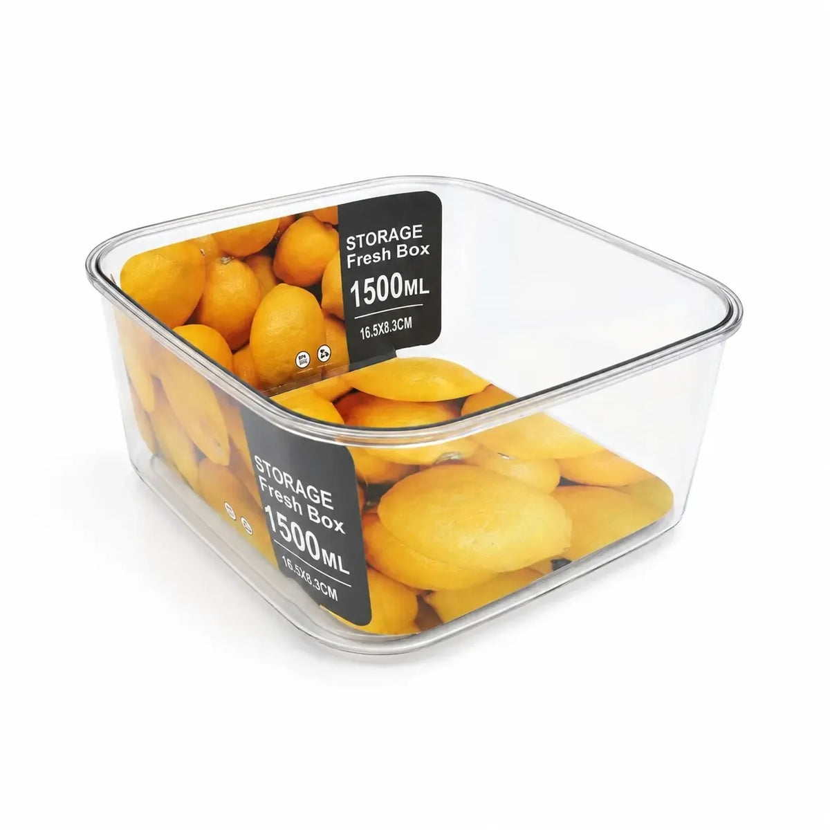 Plastikinių maisto laikymo indų rinkinys su dangčiais, 6 vnt., skaidrūs, kompaktiški, tinkami šaldymui ir saugojimui.