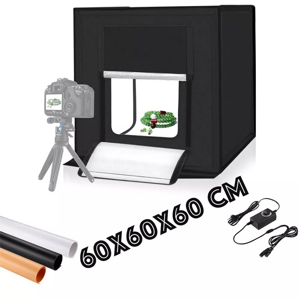 Professionaalne fotokast LED-valgustusega 60 CM.