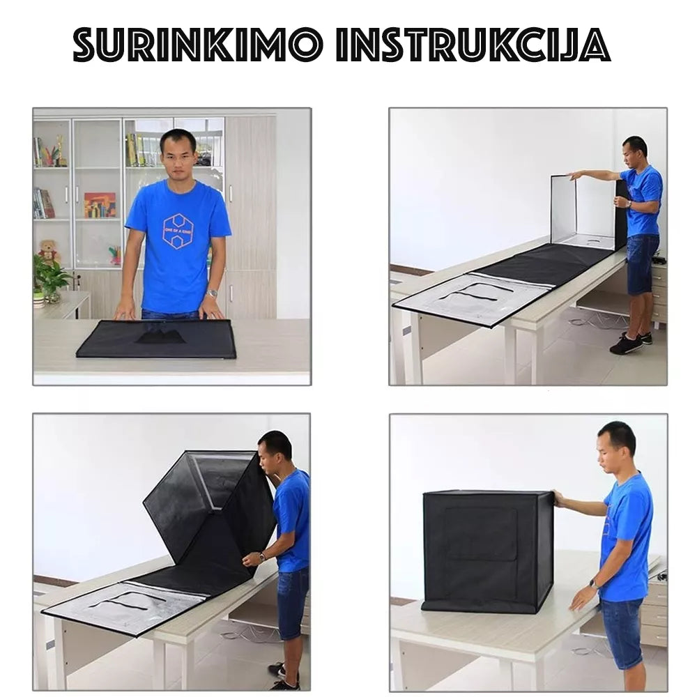 Professionaalne fotokast LED valgustusega 80 CM.