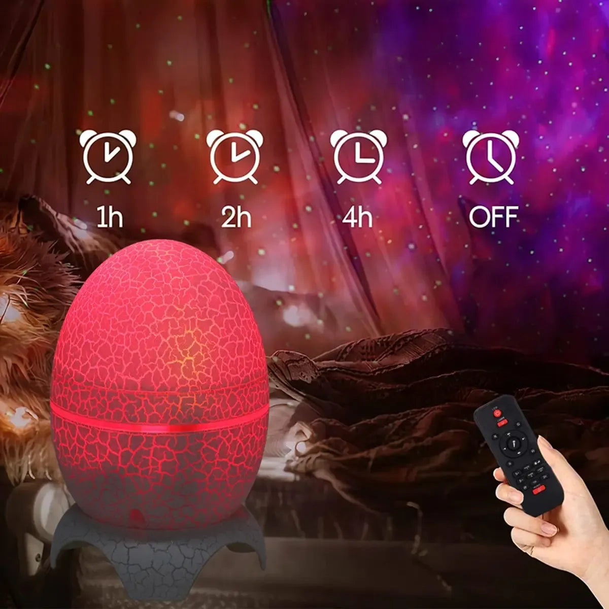 Dinazauro formos Galaxy projektorius su Bluetooth kolonėle ir nuotolinio valdymo pultu, šviečiantis ir interaktyvus vaizdo žaislas