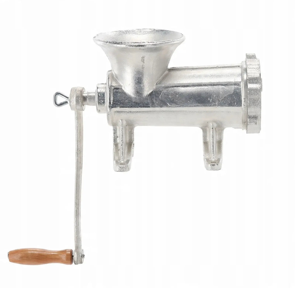 Ketaus mėsmalės rankinė Nr. 32, sverianti 6,9 kg, su rankena ir metaliniu korpusu, skirta mėsos malimui.
