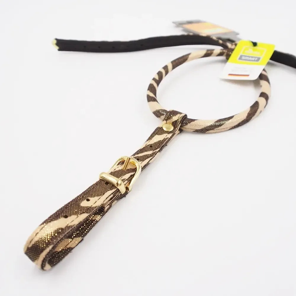 S dydžio šunų petnešos Hunter Safari Gold, tvirtos ir patogios, su aukso spalvos detalėmis, skirtos saugiam ir stilingam vaikščiojimui