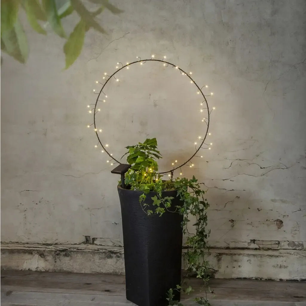 Saulės energija įkraunama lauko dekoracija „Barlumi“, 40 LED, 40 cm skersmens