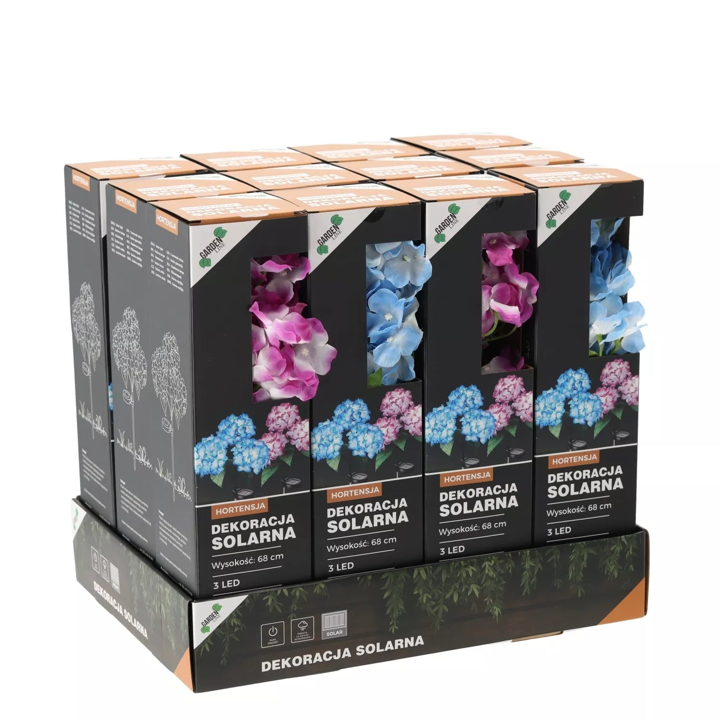 Päikeseenergial töötav dekoratiivne LED lamp „Hortensia“, 68 cm