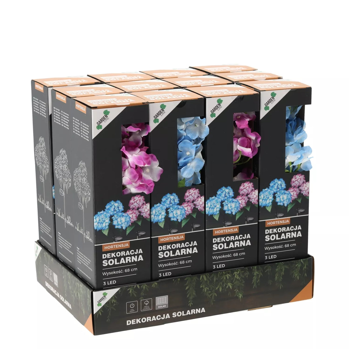 Päikeseenergial töötav dekoratiivne LED lamp „Hortensia“, 68 cm