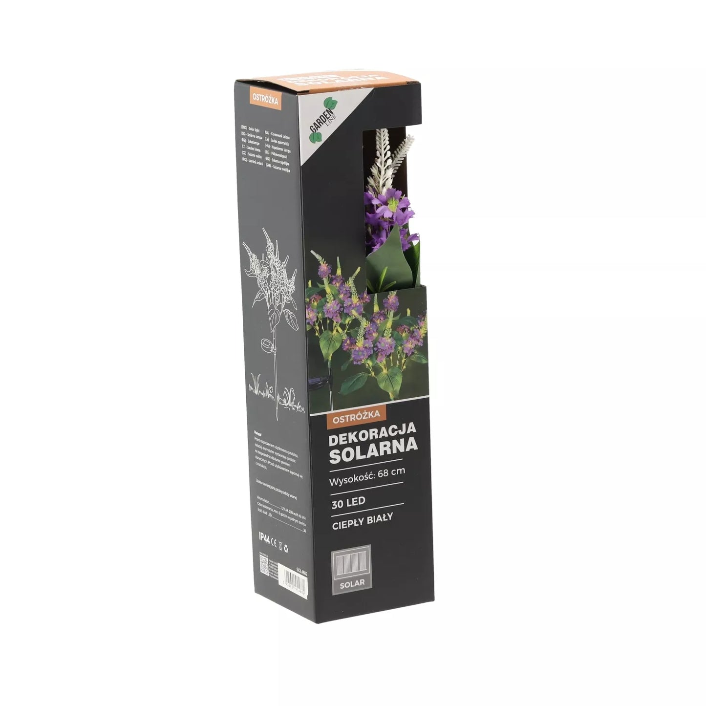 Päikeseenergial töötav dekoratiivne LED lamp „Pentinius“, 68 cm