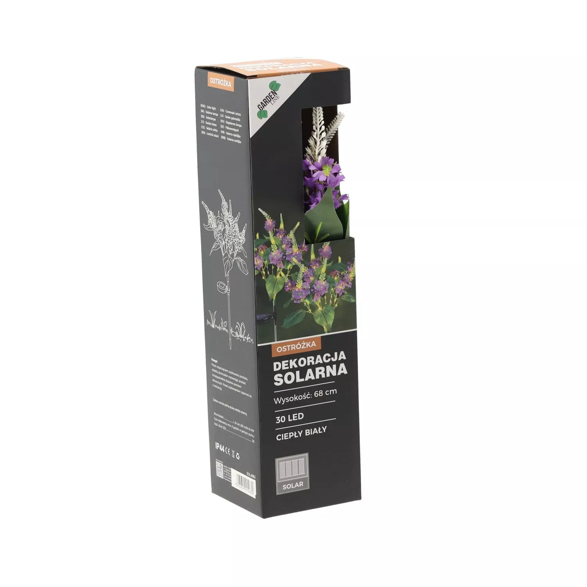 Päikeseenergial töötav dekoratiivne LED lamp „Pentinius“, 68 cm