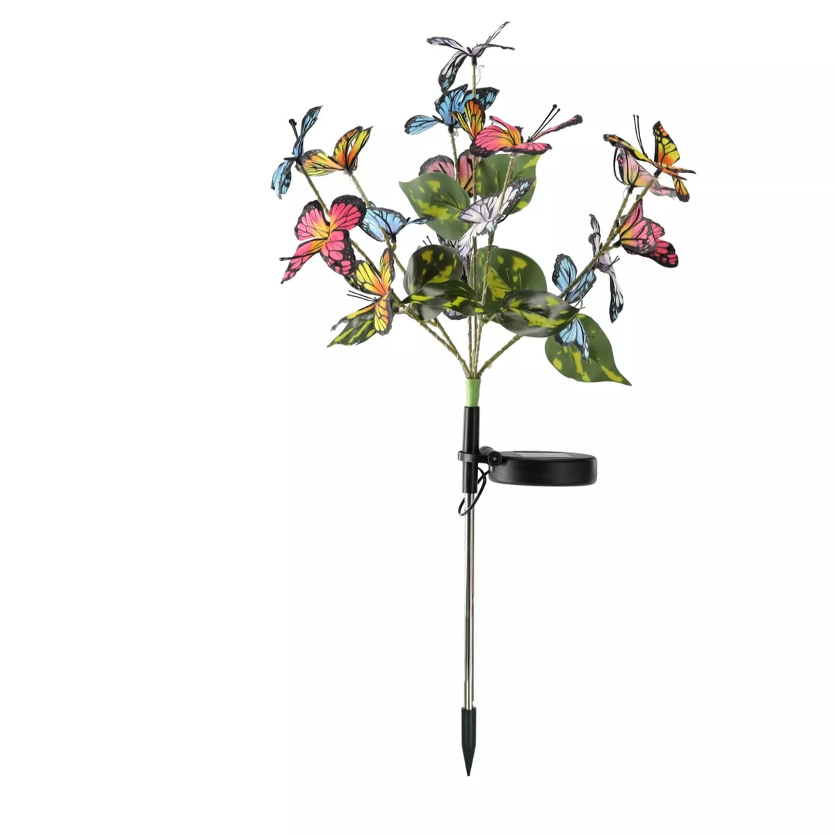 Päikeseenergial töötav aiakaunistus LED-liblikatega, 68 cm
