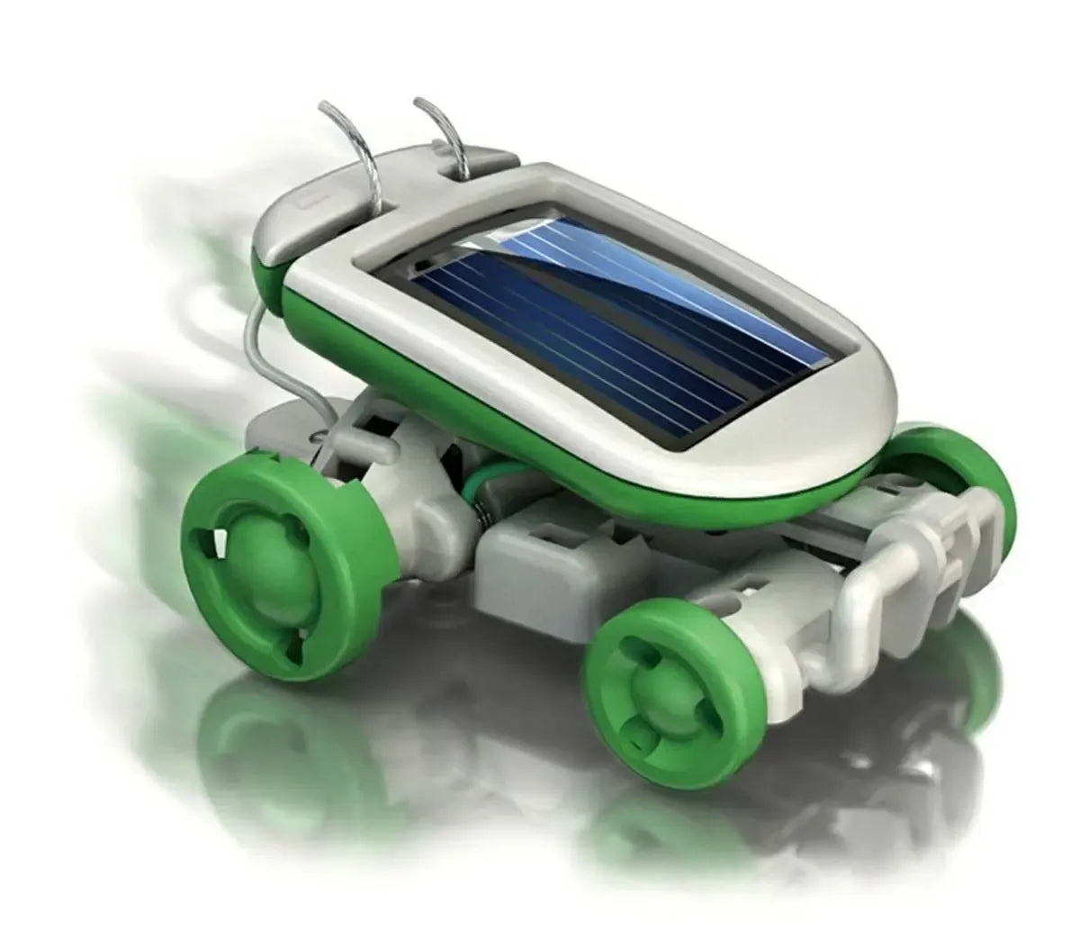 Saulės energijos konstruktorius 6-in-1 vaikams edukacinis žaislas, su saulės panelių ir judančių dalykų modeliais.
