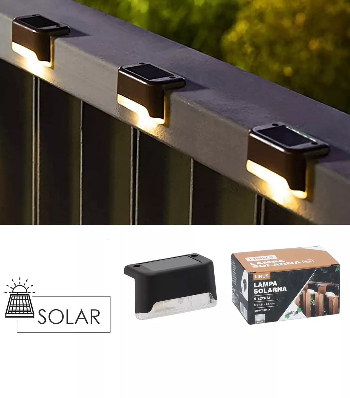 Päikeselampide komplekt „Linus“ – 4 tk, LED, soe valge valgus