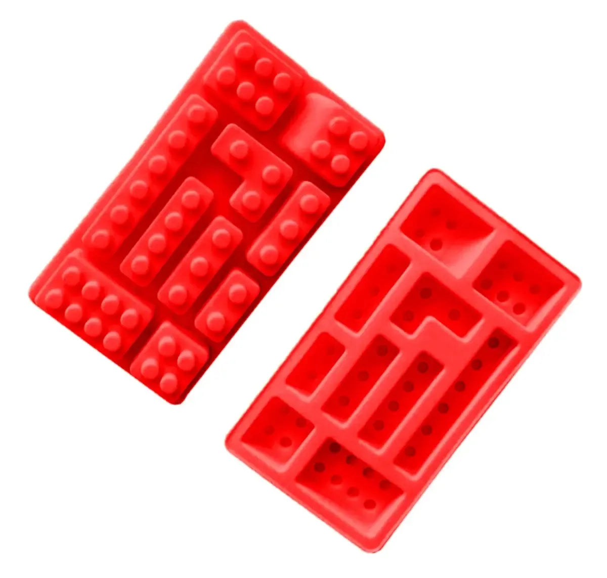 Silikoninė kepimo forma Lego kaladėlėms, lanksti ir patvari, skirta keksiukams ar saldumynams gaminti.