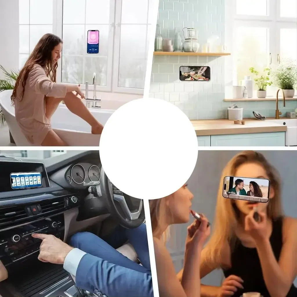 Permatoma silikoninė lipni plokštelė telefonui, vakuuminis telefono laikiklis, stabiliai laikosi ant paviršių.